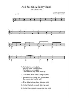 As I Sat on a Sunny Bank: For guitar solo (C Major) by folklore