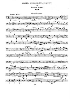 Gesellschaftsquartett Nr.3, Op.72: Cellostimme by Johann Hermann Berens