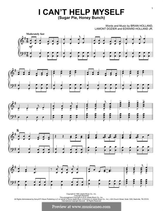 I Can't Help Myself (Sugar Pie, Honey Bunch): For piano (jazz version) by Brian Holland, Edward Holland Jr., Lamont Dozier