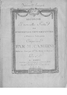 Symphonies Concertantes: Second Suite, No.1 for two violins and orchestra by Giuseppe Maria Cambini