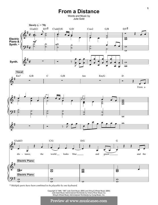 From a Distance: Para vocais e piano by Julie Gold