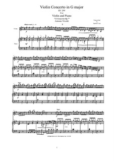 10 Concertos for Violin, Strings and Cembalo, Op.7: Concerto No.8. Version for violin and piano, RV 299 by Antonio Vivaldi
