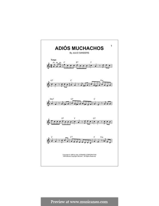 Adios Muchachos: melodia by Julio Cesar Sanders