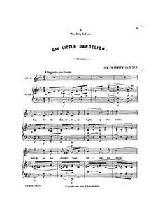 Three Little Songs, Op.11: No.2 Gay Little Dandelion by George Whitefield Chadwick