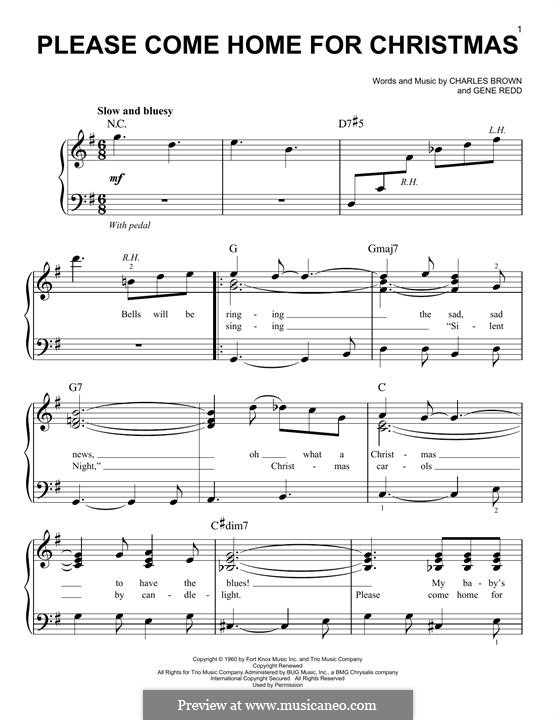 Please Come Home for Christmas (The Eagles): Para Piano by Charles Brown, Gene Redd