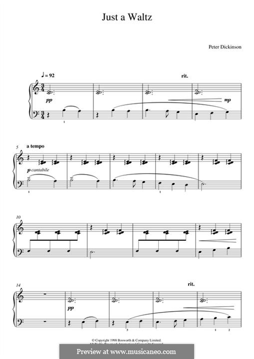 Just a Waltz (from 'Eight Very Easy Pieces for Piano'): Para Piano by Peter Dickinson