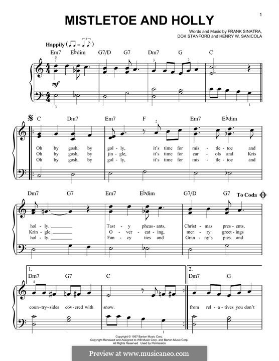 Piano version: Easy notes by Dok Stanford, Henry W. Sanicola