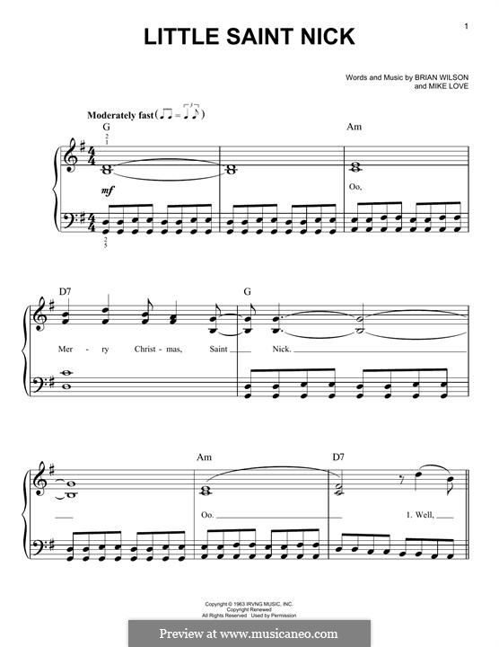 Little Saint Nick (The Beach Boys): Para Piano by Brian Wilson, Mike Love