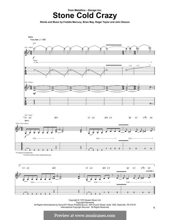 Stone Cold Crazy (Queen): Para guitarra com guia by Brian May, Freddie Mercury, John Deacon, Roger Taylor