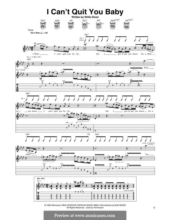I Can't Quit You Baby (Otis Rush): Para guitarra com guia by Willie Dixon
