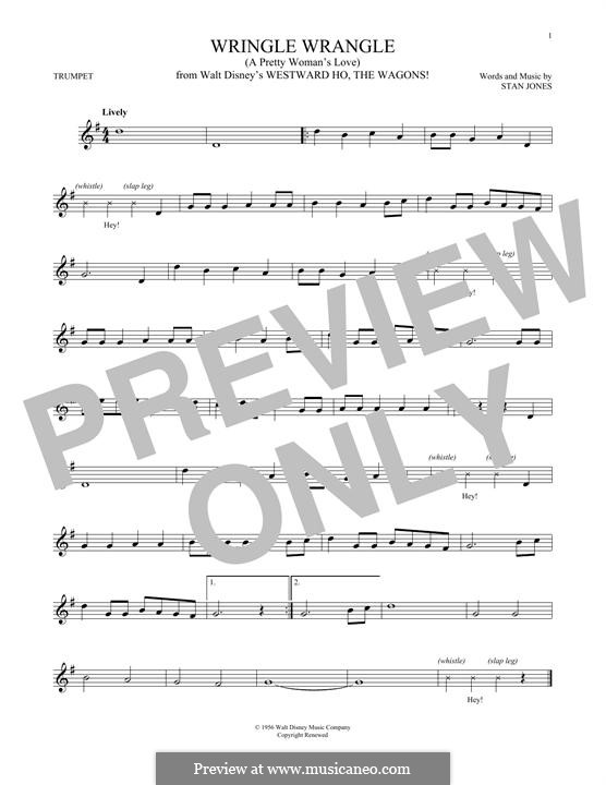 Wringle Wrangle (A Pretty Woman's Love): para trompeta by Stan Jones