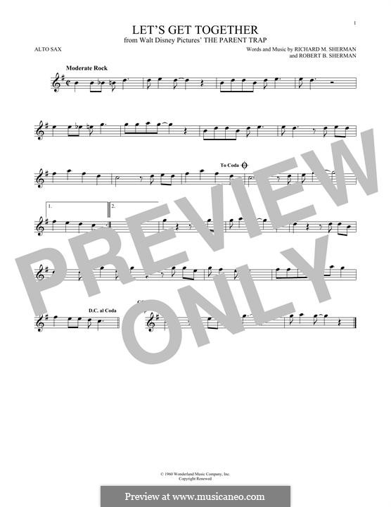 Let's Get Together: para Saxofone Alto by Richard M. Sherman, Robert B. Sherman