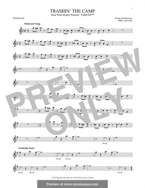 Trashin' the Camp (from Walt Disney's Tarzan): para saxofone tenor by Phil Collins