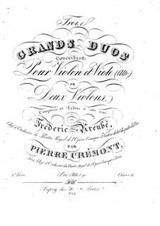 Three Concert Duets for Violin and Viola (or Two Violins), Op.12: Three Concert Duets for Violin and Viola (or Two Violins) by Pierre Crémont