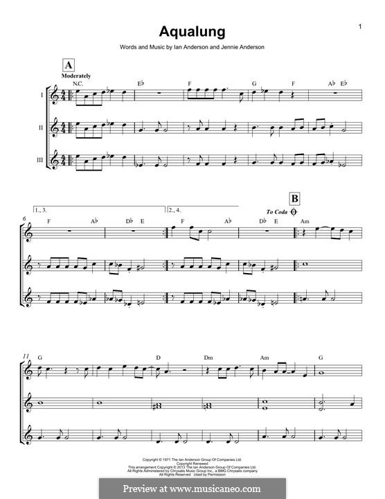 Aqualung (Jethro Tull): para ukulele by Ian Anderson, Jennie Anderson