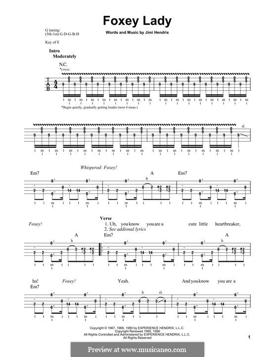 Foxy Lady por J. Hendrix - Partituras on músicaNeo