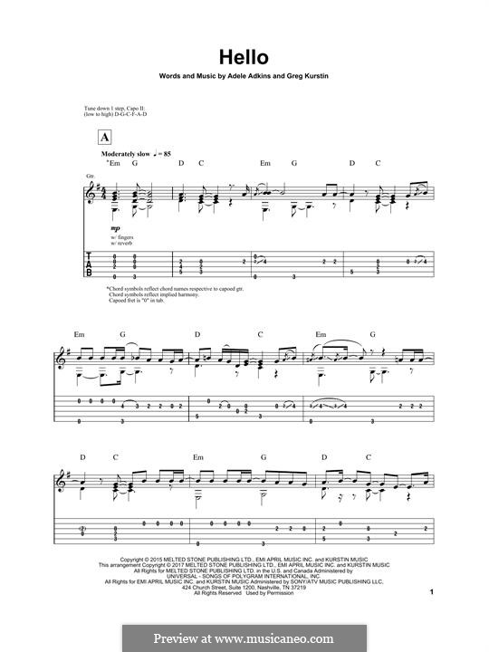 Instrumental version: For guitar with tab (Igor Presnyakov) by Adele, Greg Kurstin