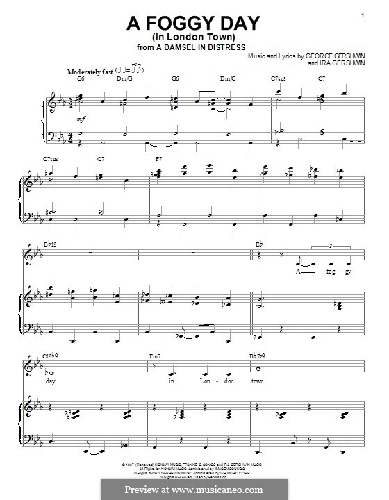 A Foggy Day (In London Town): Para voz e piano (Frank Sinatra) by George Gershwin