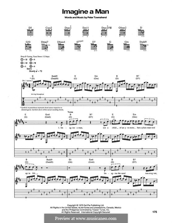 Imagine a Man (The Who): Para guitarra com guia by Peter Townshend