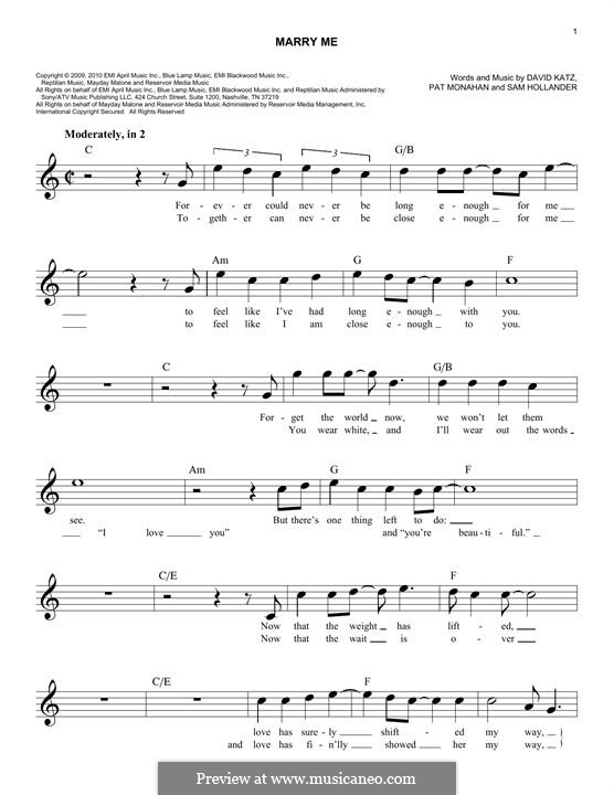 Marry Me (Train): melodia by Patrick Monahan