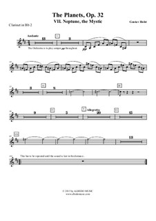 Neptune, the Mystic: Clarinete em Bb 2 (parte transposta) by Gustav Holst