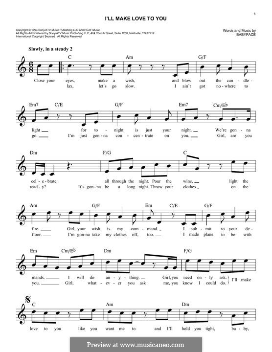 I'll Make Love to Yous (Boyz II Men): Letras e Acordes by Kenneth 'Babyface' Edmonds