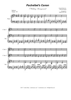 Trio instrument version: For C-instruments duet and piano by Johann Pachelbel