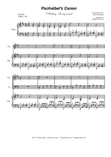 Canon in D Major: For violin and cello - piano accompaniment by Johann Pachelbel