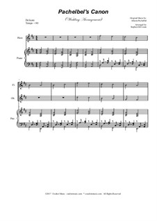 Canon in D Major: For woodwind quartet - piano accompaniment by Johann Pachelbel