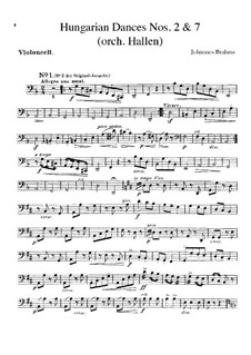 No.2, 7: para orquestra - parte violoncelo by Johannes Brahms