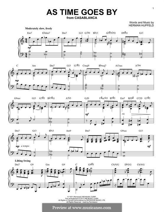 As Time Goes By: Para Piano by Herman Hupfeld