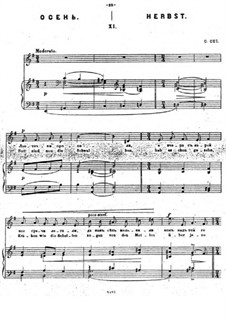 Dreizehn musikalische Bilder, Op.15: Nr.11 Herbst by César Cui