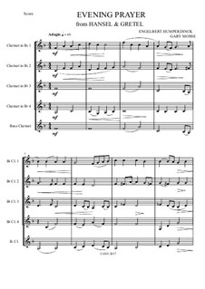 Evening Prayer: For clarinets quintet by Engelbert Humperdinck