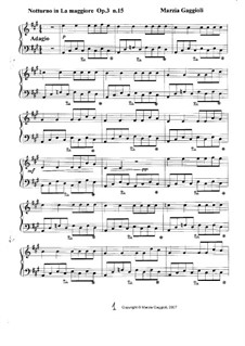 Notturnos, Op.3: Notturno No.15 in La Maggiore by Marzia Gaggioli