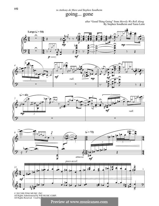 Going...Gone: Para Piano by Stephen Sondheim