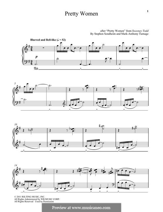 Pretty Women: Para Piano by Mark-Anthony Turnage, Stephen Sondheim