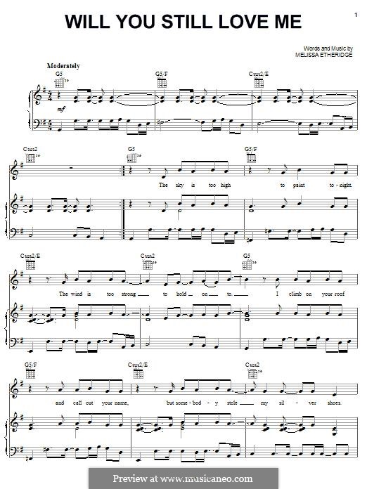 Will You Still Love Me: Para vocais e piano (ou Guitarra) by Melissa Etheridge