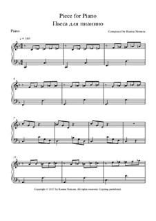 Piece for Piano: Piece for Piano by Ksenia Nemera