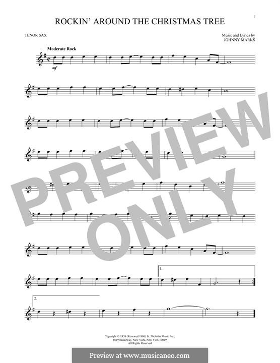 Rockin' Around the Christmas Tree: para saxofone tenor by Johnny Marks