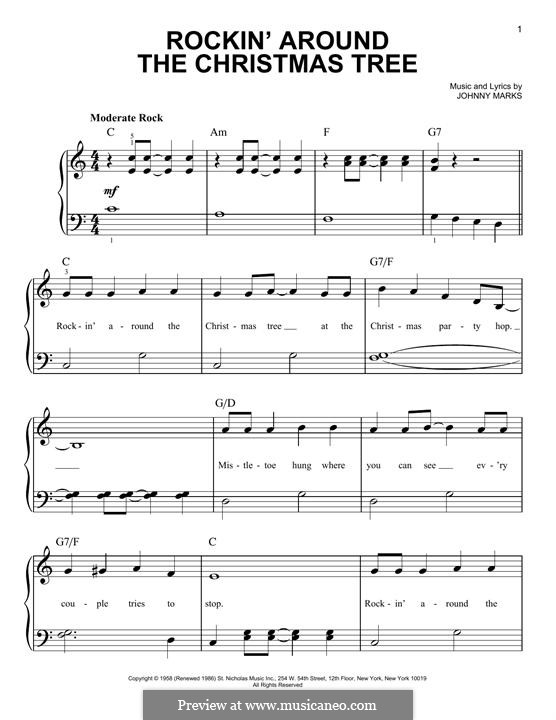 Rockin' Around the Christmas Tree: Para Piano by Johnny Marks