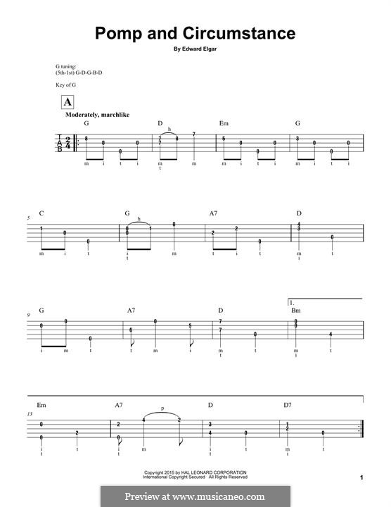 Pomp and Circumstance: For banjo by Edward Elgar