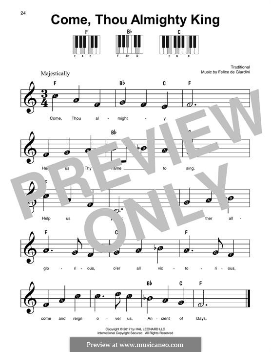 Come, Thou Almighty King: For any instrument by Felice Giardini