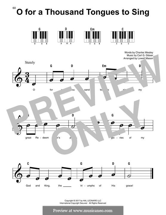 O for a Thousand Tongues to Sing: For any instrument by Сarl Glaser