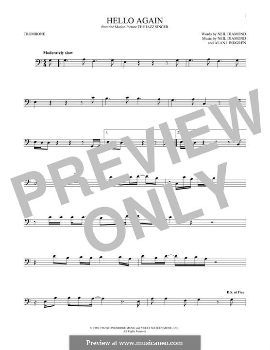 Hello Again: para trombone by Alan Lindgren