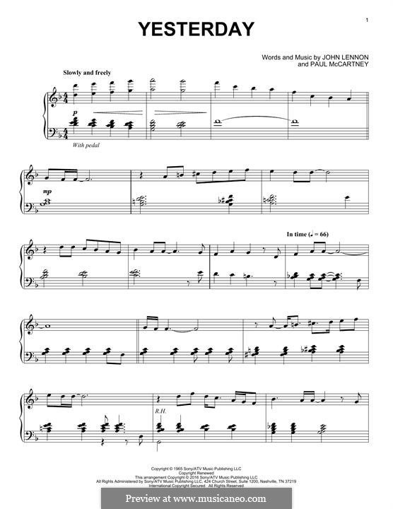 Piano version: Jazz version by John Lennon, Paul McCartney