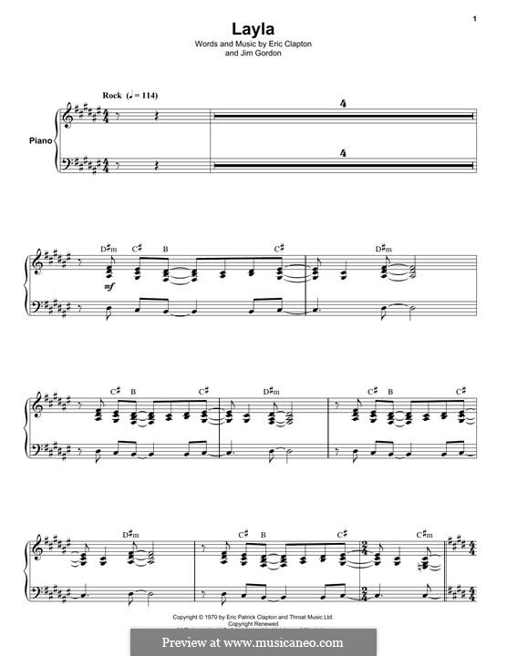 Derek And The Dominos Layla Piano Exit Layla (Derek and The Dominos) por J. Gordon - Partituras on músicaNeo
