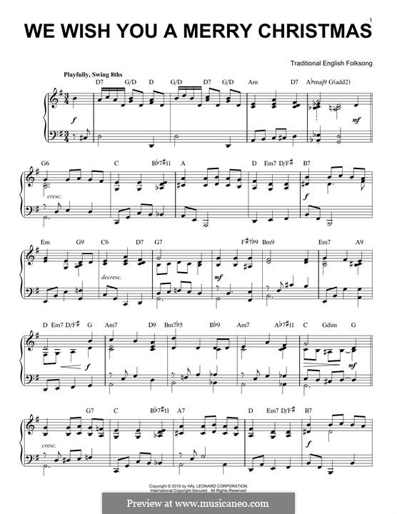 We Wish You a Merry Christmas, for Piano: para um único musico (Editado por H. Bulow) by folklore