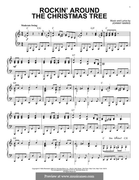 Rockin' Around the Christmas Tree: For piano (jazz version) by Johnny Marks