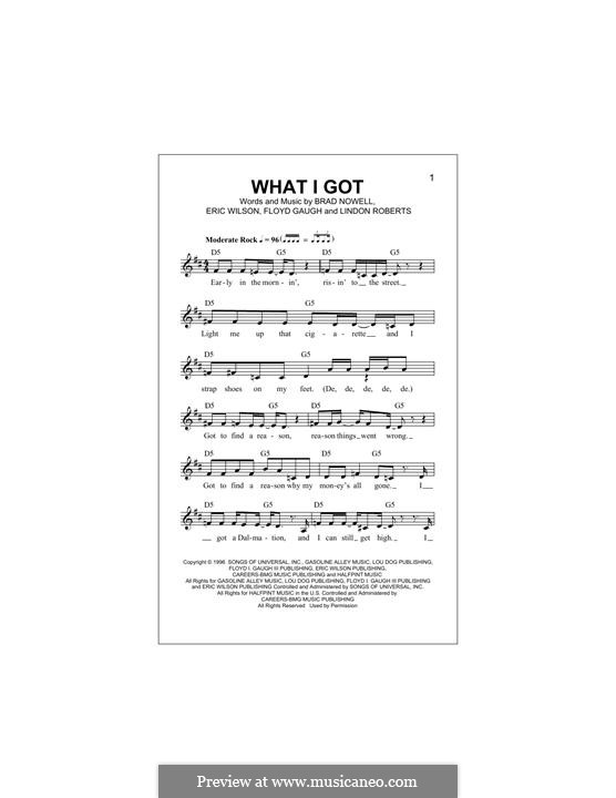 What I Got (Sublime): Letras e Acordes by Brad Nowell, Eric Wilson, Floyd Gaugh, Lindon Roberts