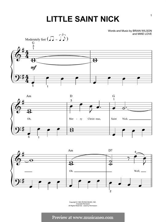 Little Saint Nick (The Beach Boys): Para Piano by Brian Wilson, Mike Love